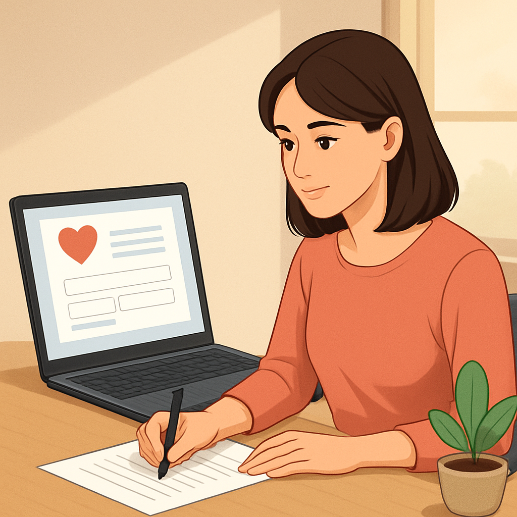 온라인 러브알바 지원서 작성 방법 이미지