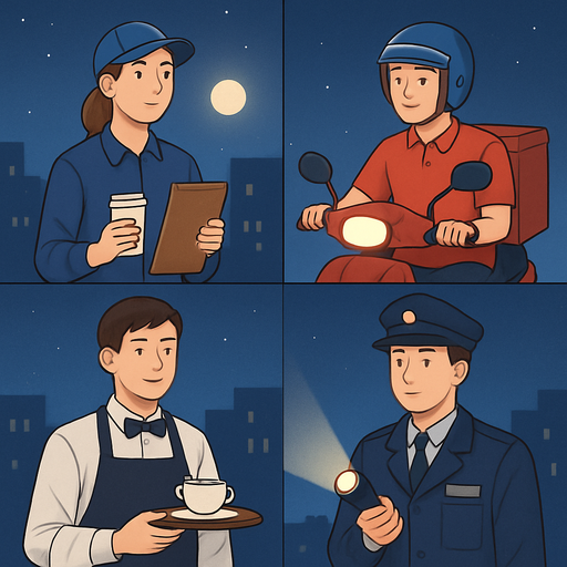 주야간 전환 가능한 밤 시간대 알바 직종 리스트 이미지